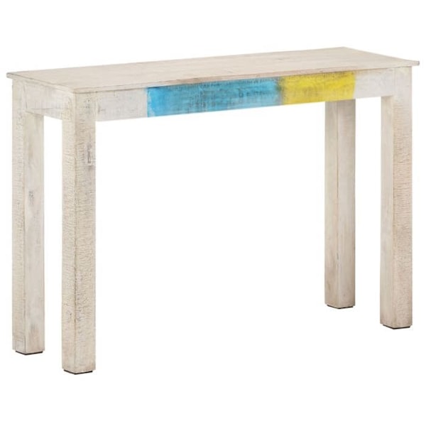 Praktisk konsolbord til en organiseret entré 115 x 35 x 77 cm i hvid mangotræ DEC031697 Vit