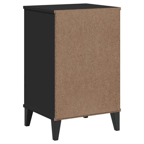Nattbord med skuffe og kompartiment med dør 40 x 35 x 65 cm i sort ingeniørtræ DEC034735 kastanj