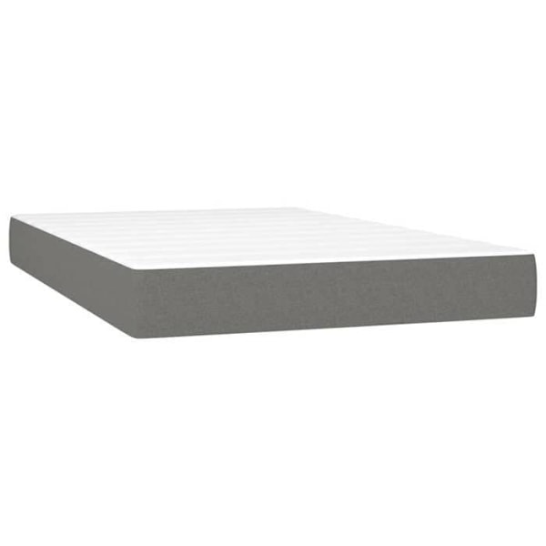 LED-sengramme med madrasbund og hovedgærde 120x200 cm mørkegrå stof TDL0208406 Grå