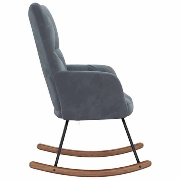 Grått plysch babystol med gungande och vadderad design för vardagsrum DEC028995 Grå