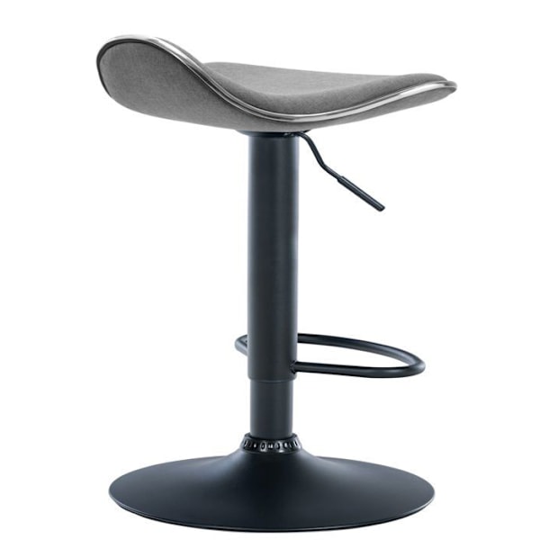 Barstol x1 ergonomisk sæde i lys gråt stof, sort metal trompetfod 10_0005392 Grå