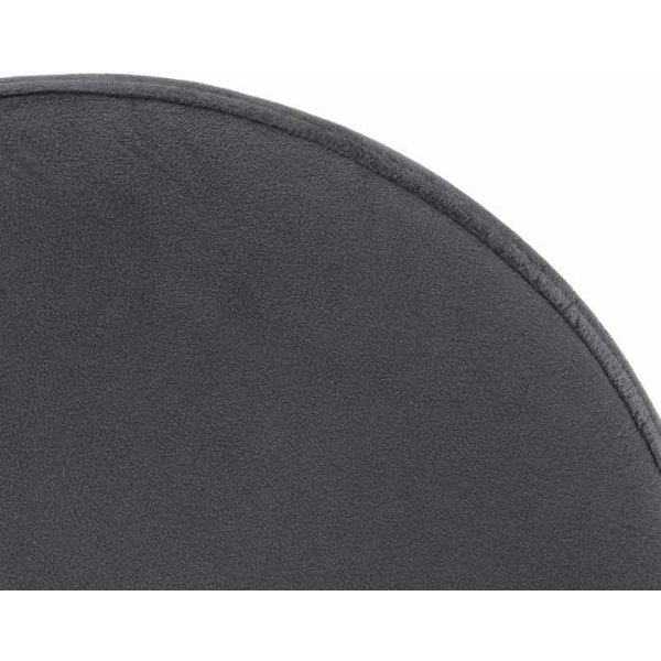 Barstol x1 enkel design justerbar höjd mörkgrå sammetsklädsel vita metalben 10_0005356 Vit
