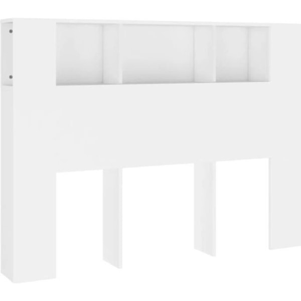 Huvudgavel med förvaring, sängaccessoar, sängbord, hylla 140 x 18,5 x 104,5 MDF vit