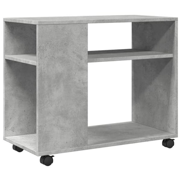 Pyörillä varustettu sivupöytä hyllyillä 70 x 35 x 60 cm harmaasta puumateriaalista DEC032333 kastanj