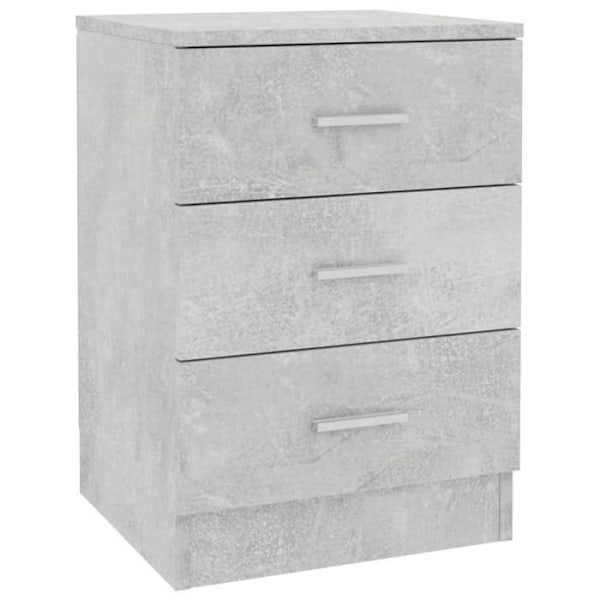 Yöpöytä 3 laatikolla 38 x 35 x 56 cm harmaata teknistä puuta DEC033969 kastanj