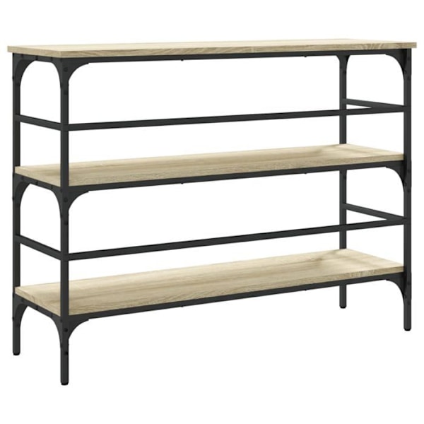 Konsolbord med praktiska hyllor för förvaring 100 x 32 x 75 cm i brun ingenjörsträ och metall DEC031906 kastanj