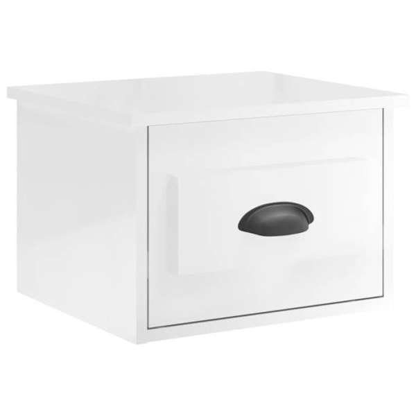 Sæt af 2 væghængte natborde med skuffe 41,5 x 36 x 28 cm hvidt ingeniørtræ DEC036031 Vit