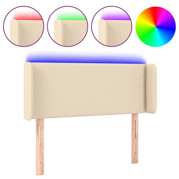 Hovedgærde - Ikke specificeret - 103 x 16 x 78/88 cm - Crepe stof - Farverigt LED - Moderne stil Grädde