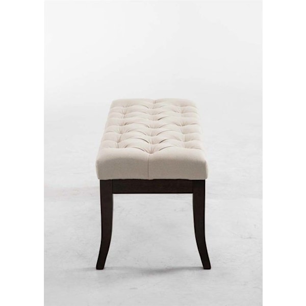 Bancdesign Chesterfield 100 cm med dekorativa sömmar i crèmefärgad tyg med mörk träfot 10_0003682 kastanj