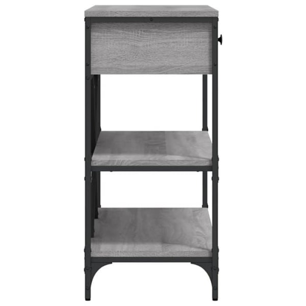 "Pöytäkonsole, jossa on laatikot ja hyllyt 100 x 34,5 x 75 cm harmaasta teknisestä puusta DEC031636" kastanj