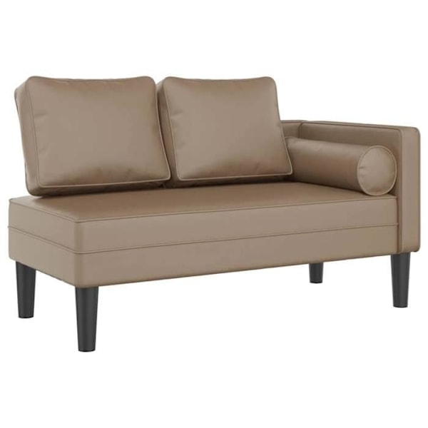 Meridienne chaise longue sofa til indendørs brug med puder i PVC farve cappuccino DEC026065 Flerfärgad