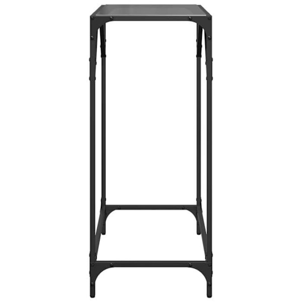 Bordkonsol med sort glas og stål 60 x 35 x 81 cm DEC031340 Svart