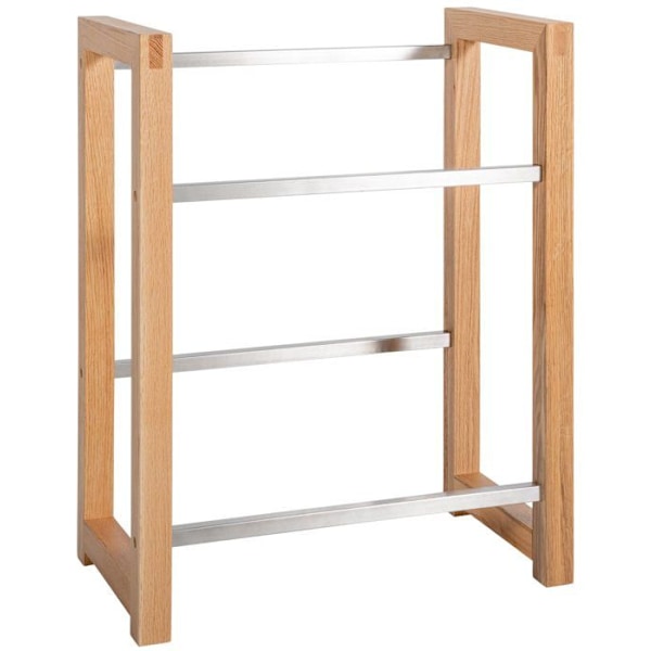 reol til 2 kasser til drikkevarer opbevaring støtte til flasker 71x56 cm i egetræ 10_0003069 kastanj
