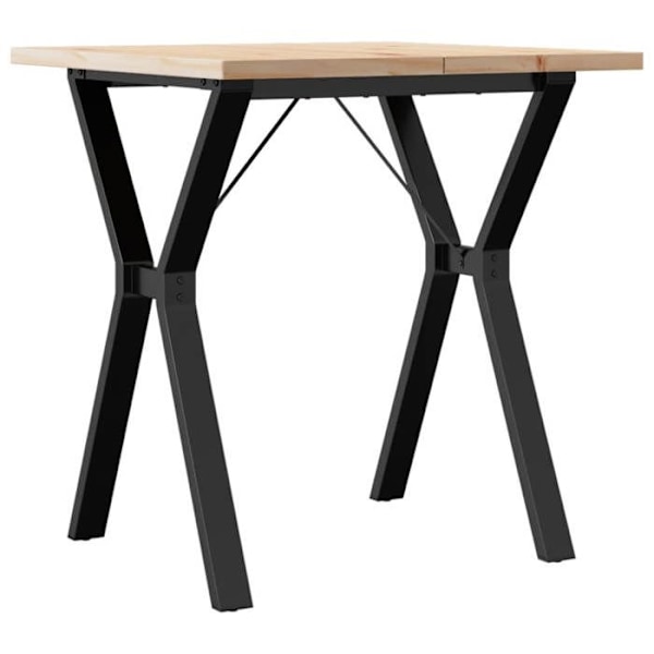 Spisestuebord i industrielt design 70 x 70 x 75,5 cm af massivt fyrretræ og stål DEC036837 kastanj