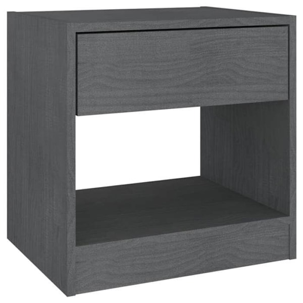 Sæt af 2 natborde med skuffe og åbent rum 40 x 31 x 40 cm grå fyrretræ DEC035320 kastanj