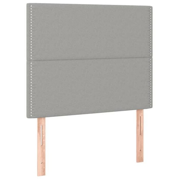 Hovedgærde til seng med LED-møbel 90 x 5 x 118/128 cm i lys grå stof TDL0201242 Grå