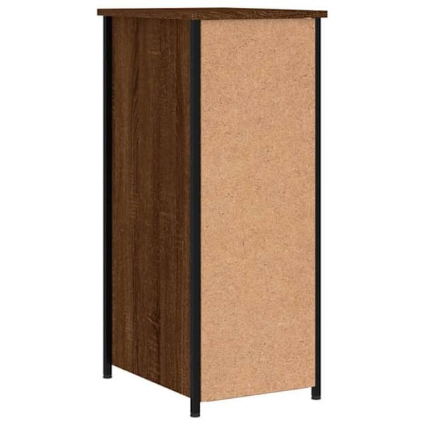 2 kpl yöpöytiä ovikompartmentilla 32 x 42 x 80cm ruskeaa insinööripuuta ja terästä DEC035824 kastanj