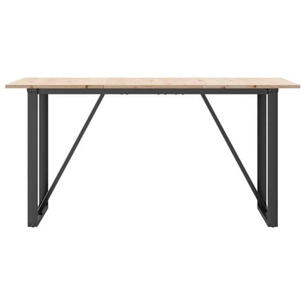 Industriel design spisebord 140 x 80 x 75 cm i massiv fyrretræ og stål DEC036782 kastanj