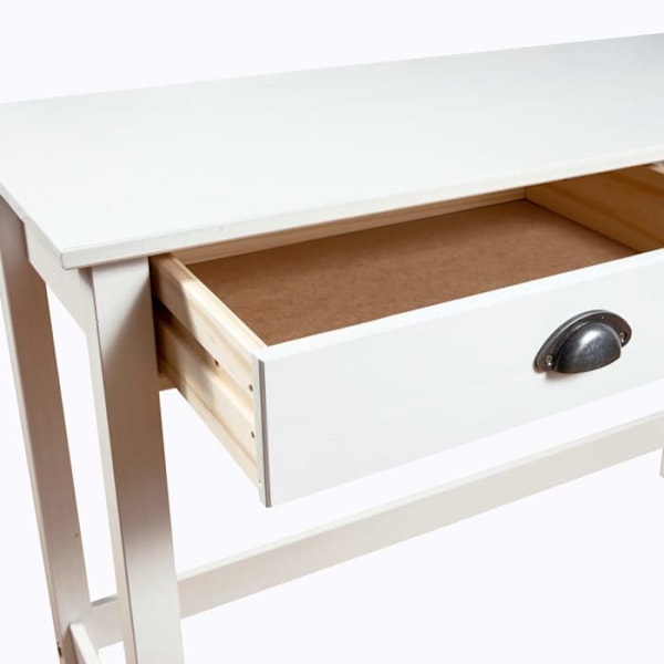 Praktisk konsolbord med lådor för en organiserad hall 110 x 45 x 74 cm vit massiv furu DEC032024 Vit