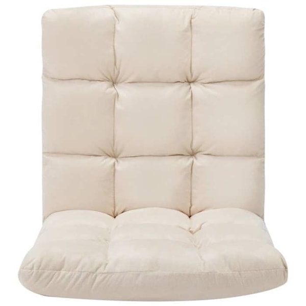 Justerbar, sammenklappelig gulvstol i creme mikrofiber DEC026232 Grädde
