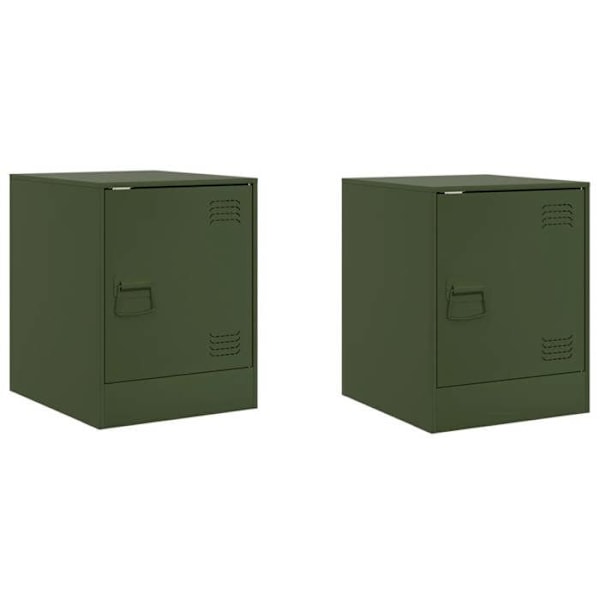 2 kpl yöpöytiä, joissa on ovi ja lokero 34,5 x 39 x 44 cm vihreä teräs DEC035758 Guld