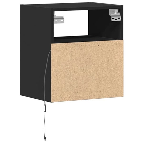 Seinänojatuoli LED-valoilla, joissa on laatikko ja musta MDF-osio DEC034205 kastanj
