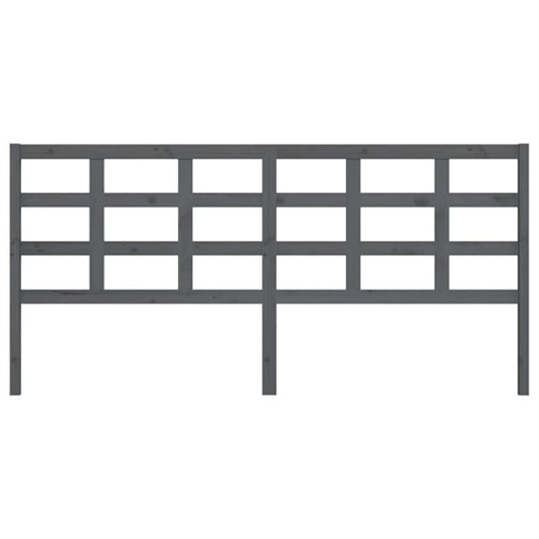 Hovedgærde til seng, soveværelse møbel 205,5 x 4 x 100 cm, grå fyrretræ TDL0203334