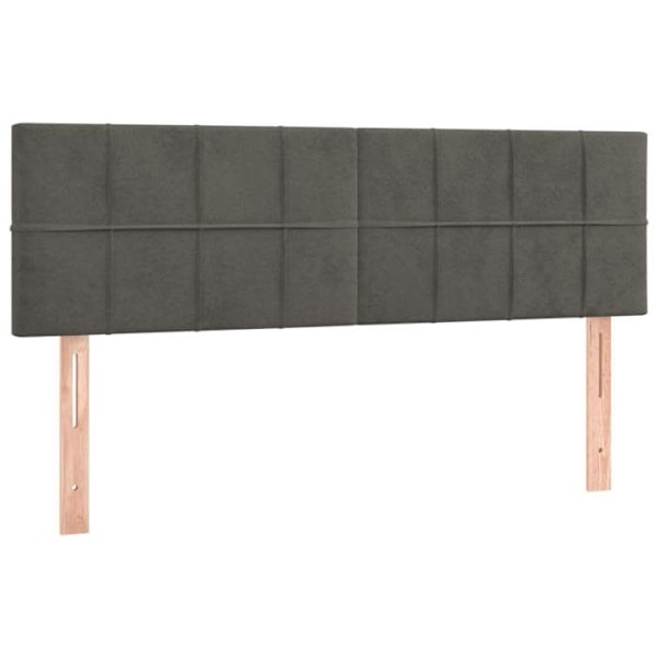 Huvudgavel - Ej specificerat - 144x5x78/88 cm - Mörkgrå sammet - Inbyggd LED - Samtida design Mörkgrå