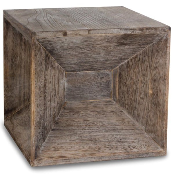 Taburet side table kubebord natbord lavt bord i grå træ 38 x 40 x 40