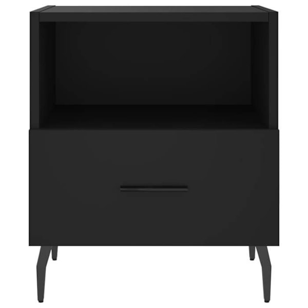 Sæt med 2 natborde med skuffe og åbent rum 40 x 35 x 47,5 cm sort ingeniørtræ DEC035534 kastanj