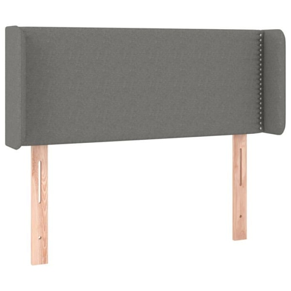 Hovedgavl til seng, soveværelse, møbel med sidekant 83 x 16 x 78/88 cm, mørkegrå stof TDL0204901 Grå