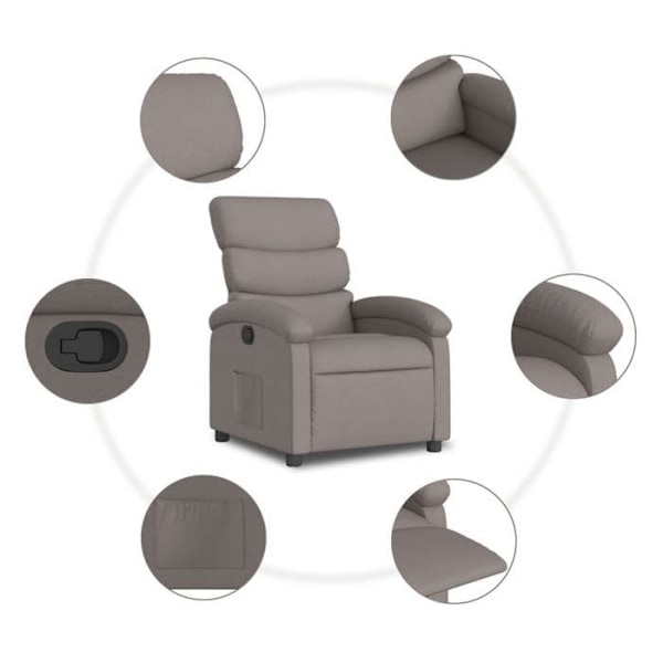 Fauteuil relax TV med komfortabel polstring, manuel vippefunktion i taupe stof DEC028181 Guld