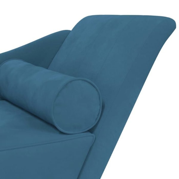 Meridienne chaise longue soffa för inomhus med kuddar i blått sammet DEC026064 Blå