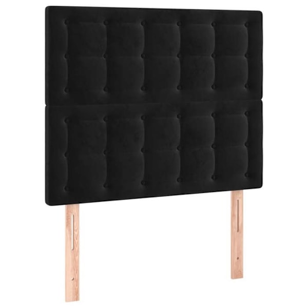 Sänggavel tillbehör sängrum möbel med LED 90 x 5 x 118/128 svart sammet