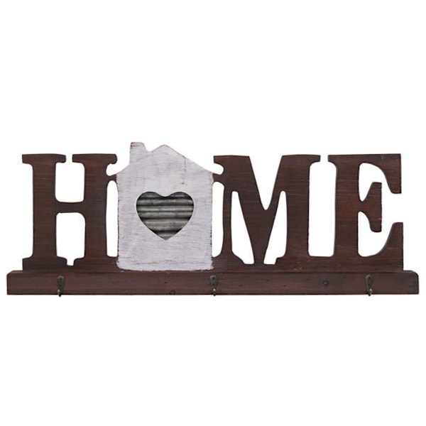Väggklädhängare Home 3 krokar rustik design trä metall