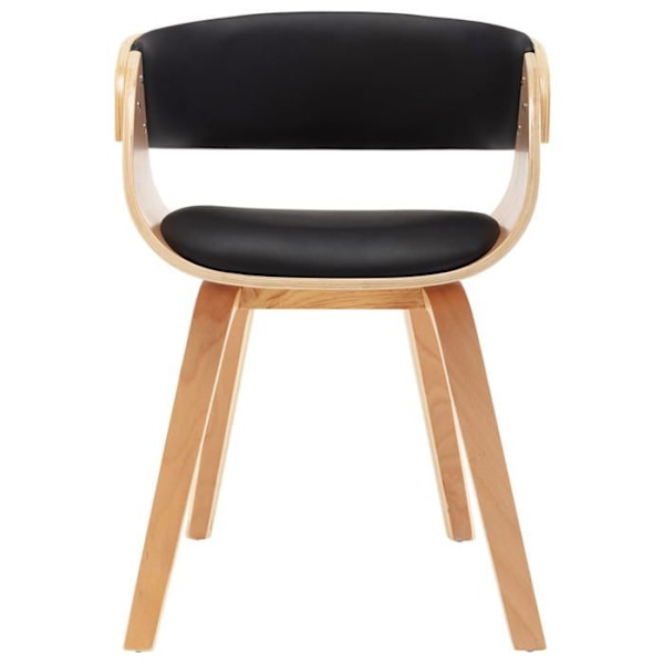 Moderne design spisebords stol i buet træ og sort syntetisk materiale