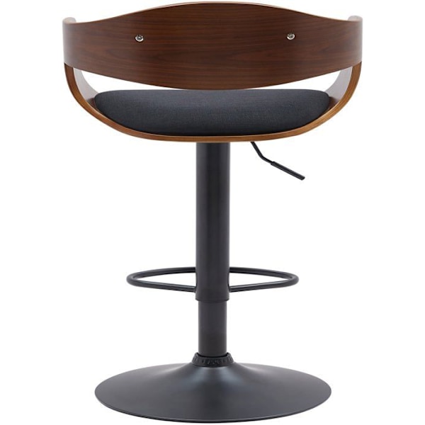Barstol x1 skandinavisk design i svart tyg och valnötsstruktur med svarta metallben 10_0005038 kastanj