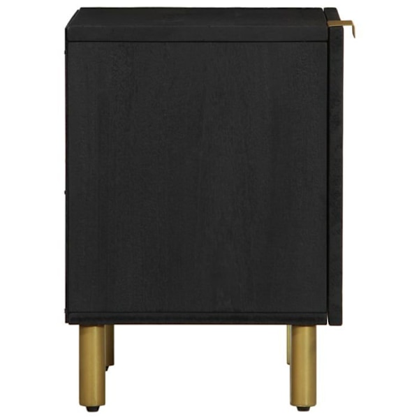 Nattarn med skab med dør 40 x 33 x 46 cm sorte mangotræ DEC034413 kastanj