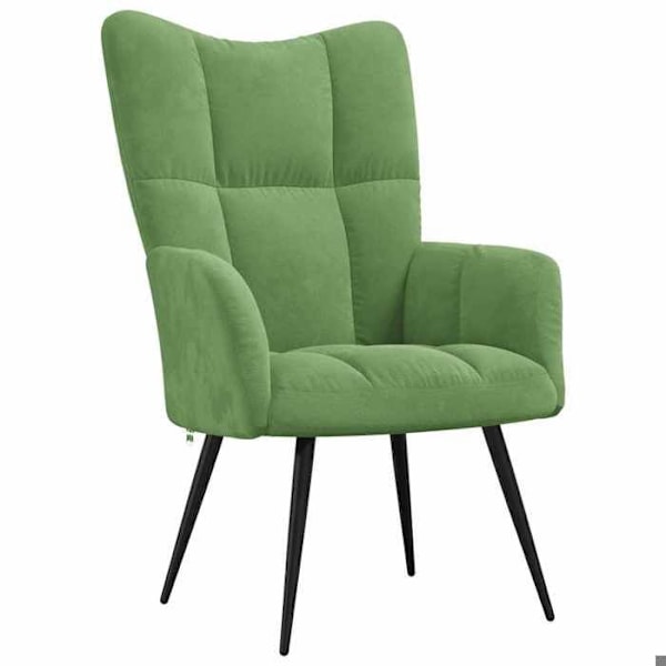 Lounge fåtölj designad modern soffa i ljusgrön sammet DEC026775 Grön