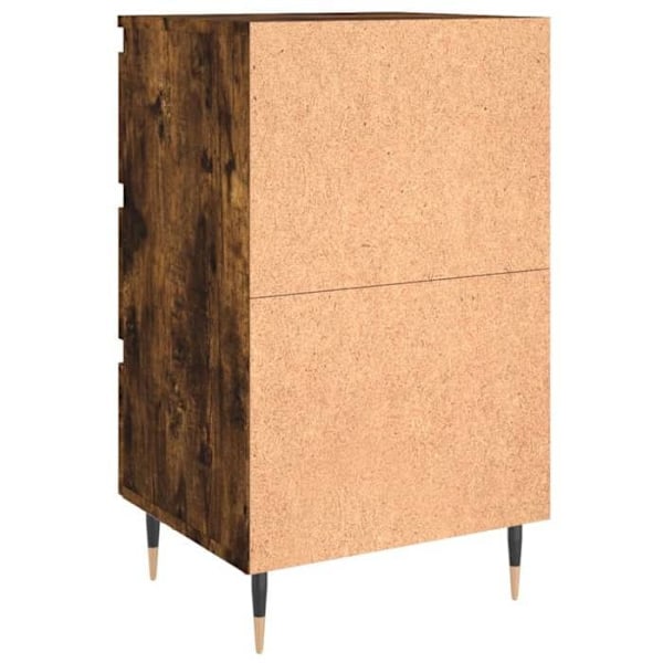 Sæt med 2 natborde med 3 skuffer 40 x 35 x 69 cm i brun ingeniørtræ og jern DEC035105 kastanj