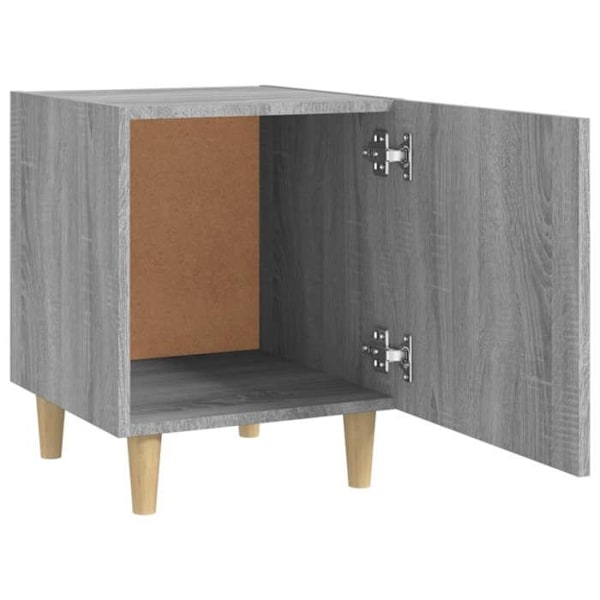 Sats av 2 sängbord 40 x 40 x 50 cm med fack med dörr i gråingenjörsträ DEC035753 kastanj