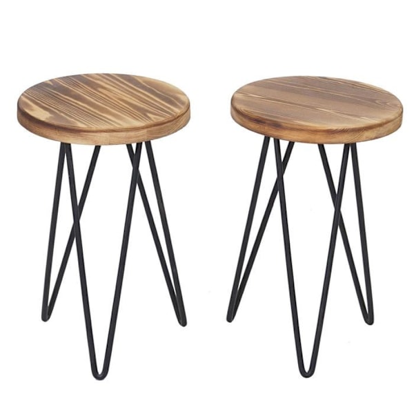 Set med 2 taburetter bord för växter / hyllstöd planteringskruka industriell design