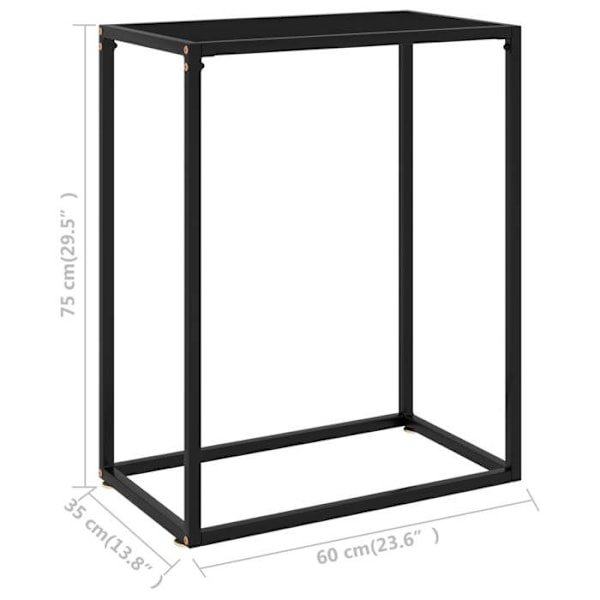 Konsolbord praktisk til en organiseret entre 60 x 35 x 75 cm hærdet glas og sort stål DEC032142 Svart