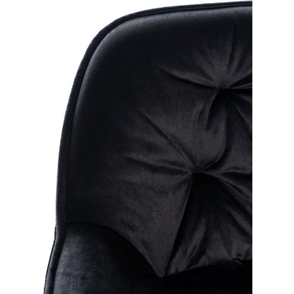 Barstol høj x1 sæde med tufted effekt i sort velour og sort metal 10_0004891 Metall