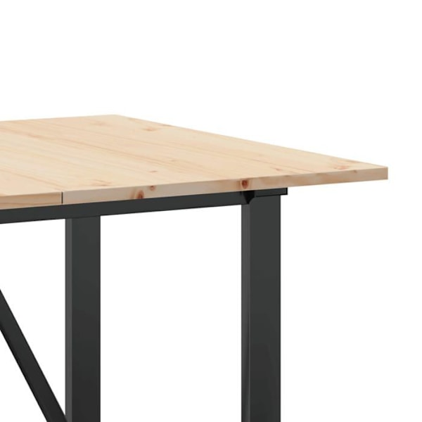 Industriel design spisebord 140 x 80 x 75 cm i massiv fyrretræ og stål DEC036782 kastanj