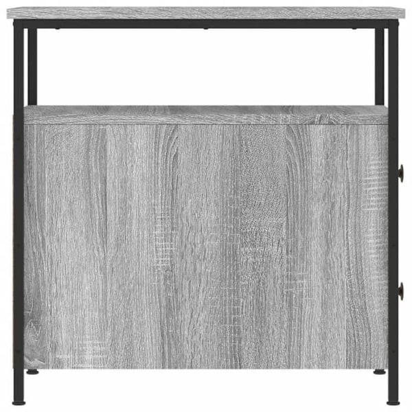 Nattbord med to skuffer og åpen seksjon 30 x 60 x 60 cm grå ingeniørtræ DEC034583 kastanj