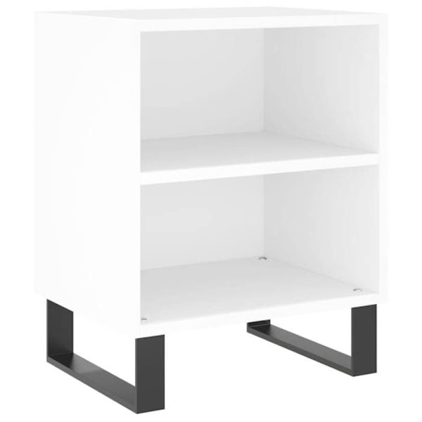Sæt med 2 natborde med åbent rum 40 x 30 x 50 cm hvidt ingeniørtræ DEC034897 Vit