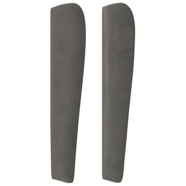 Hovedgærde til soveværelse med sidekant 103 x 23 x 118/128 mørkegrå velour