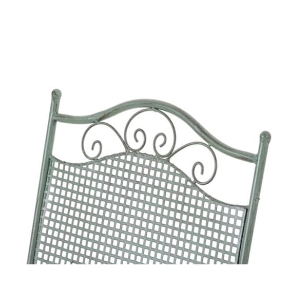 Sæt med 2 foldbare havestole til balkon terrasse i rustik design i patineret grøn metal 10_0002840 Metall