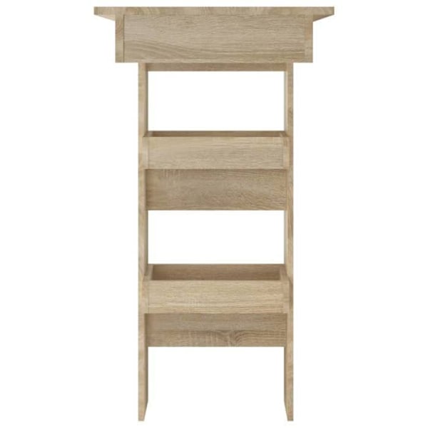 Væghængt barbord med reoler 102 x 45 x 103,5 cm, ingeniertræ i egetræ farve DEC036231 kastanj